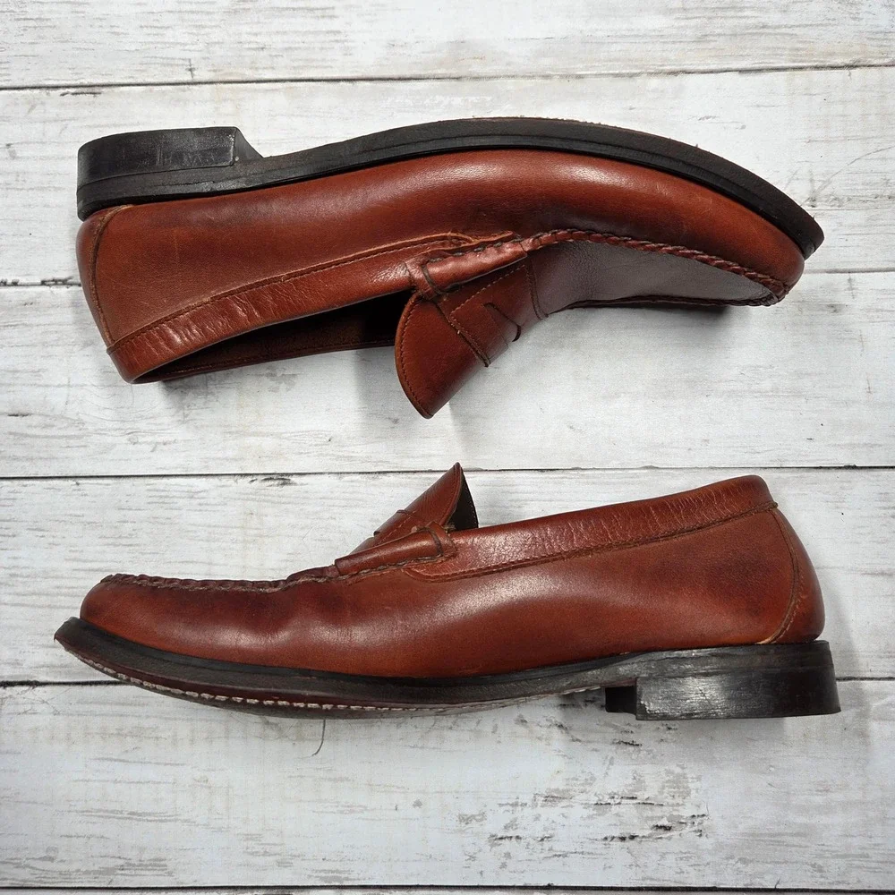 Sebago Classic Penny Loafer Beefroll Leather Mens‎ 9 Brown Made in USA Slip On